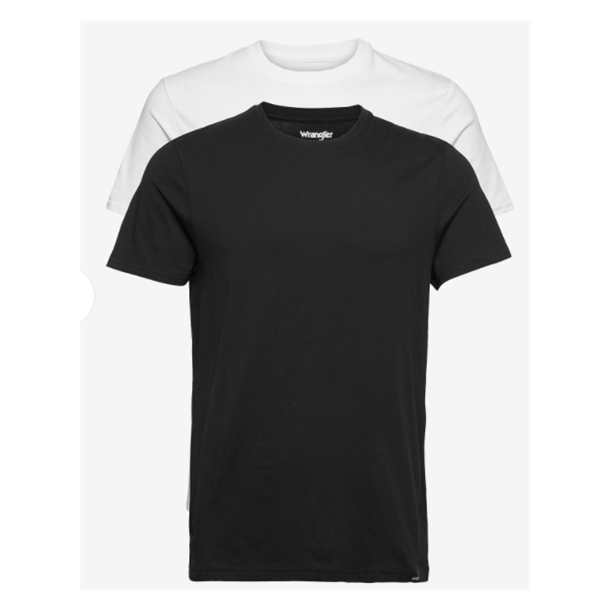 2 PACK T-Shirt STR S TIL 4XK (SORT/HVID)